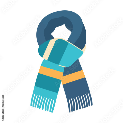 Simple wool scarf illustration representing seasonal style