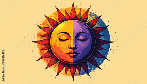 Sun with Two Faces - Day and Night Duality.