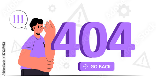 404 Error Page Not Found Website Problems Illustration