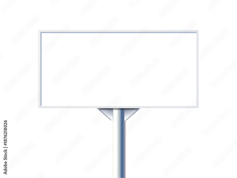 Fototapeta premium Blank city rectangular billboard isolated on white background mockup ideal for advertising banners branding concepts and professional urban marketing designs