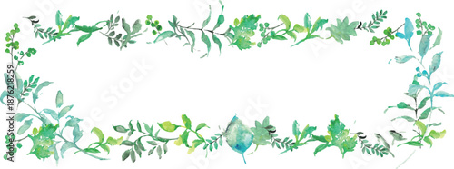 水彩画。水彩タッチの植物ベクターイラストセット。夏のシンプル植物のベクター背景。