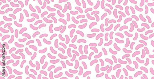 Lactobacillus bacteria, texture and seamless border pattern, abstract flat vector illustration for background decoration for medical marketing, digital pharma, future health