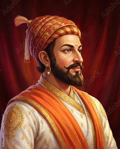 Wallpaper Mural Chhatrapati Shivaji Maharaj portrait illustration. Torontodigital.ca