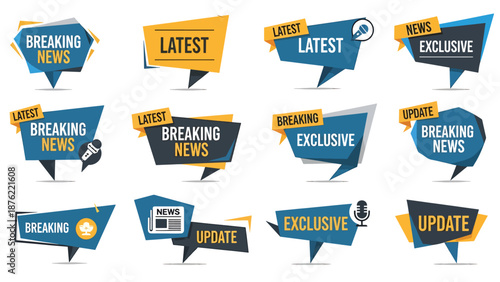 Breaking News Labels and Icons