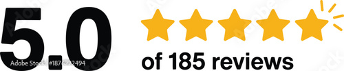 Five Star Rating with 185 Reviews