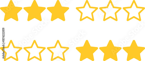 Star Rating Symbols for Customer Reviews and Feedback