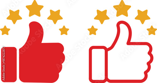 Thumbs up icons with star ratings