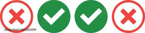Checkmark and Cross Symbols for Approval and Rejection