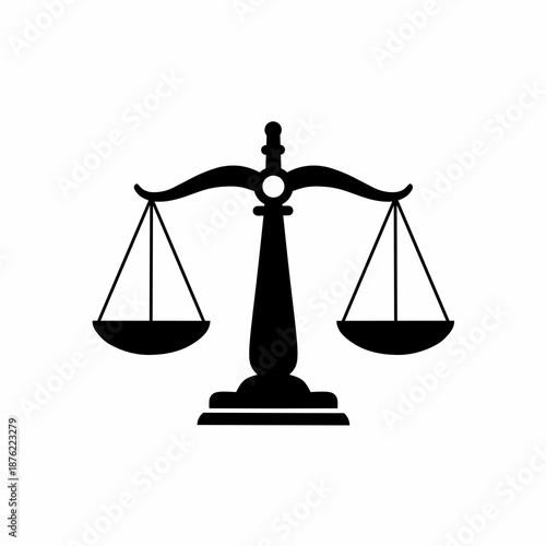 Balance Scale Justice Law Symbol Icon Silhouette Black White