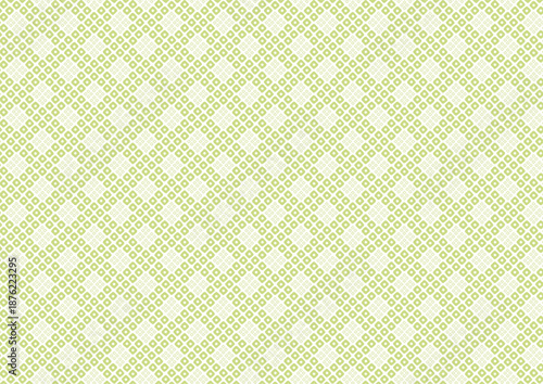 【日本の伝統模様】鹿子のシームレスパターン（緑系）