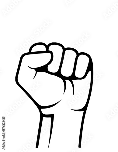 fist black outline on a white background,