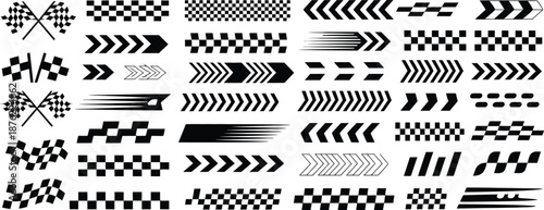 Racing Arrows and Checkered Flags Graphics