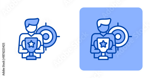 Competitors Line Color  Two-tone color and contrasting background icon illustration