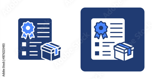 Product Quality Glyph Color  Two-tone color and contrasting background icon illustration