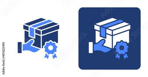 Brand Loyalty Glyph Color  Two-tone color and contrasting background icon illustration