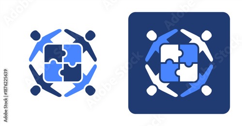 Partnerships Glyph Color  Two-tone color and contrasting background icon illustration