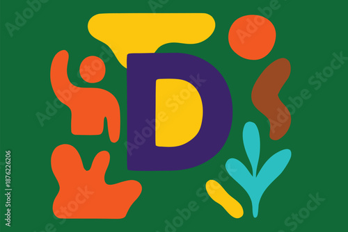 Typography of  D, d letter, 