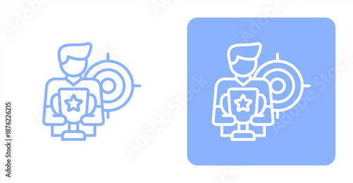 Competitors Line  Two-tone color and contrasting background icon illustration