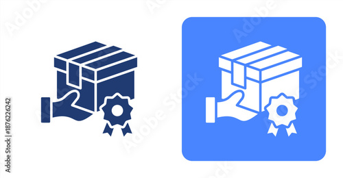 Brand Loyalty Glyph  Two-tone color and contrasting background icon illustration