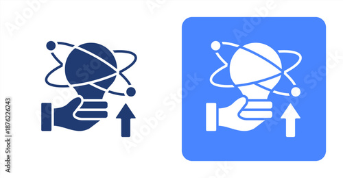 Innovation Glyph  Two-tone color and contrasting background icon illustration