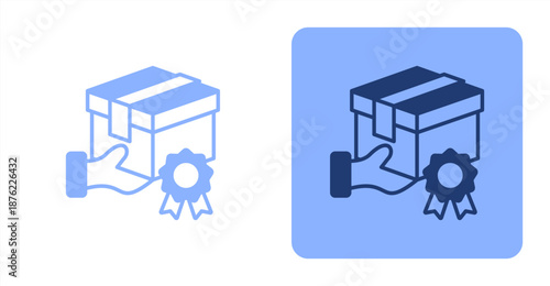 Brand Loyalty Mixed  Two-tone color and contrasting background icon illustration