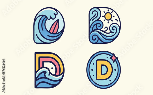Typography of  D, d letter, 