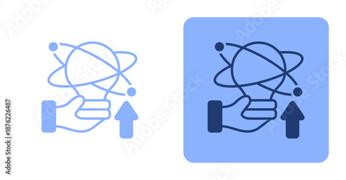 Innovation Mixed  Two-tone color and contrasting background icon illustration