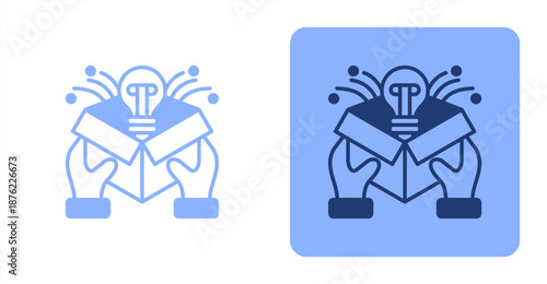 Product Innovation Mixed  Two-tone color and contrasting background icon illustration