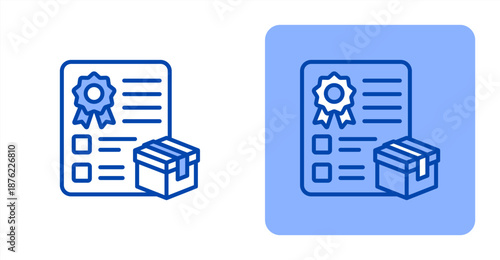 Product Quality Line Color  Two-tone color and contrasting background icon illustration