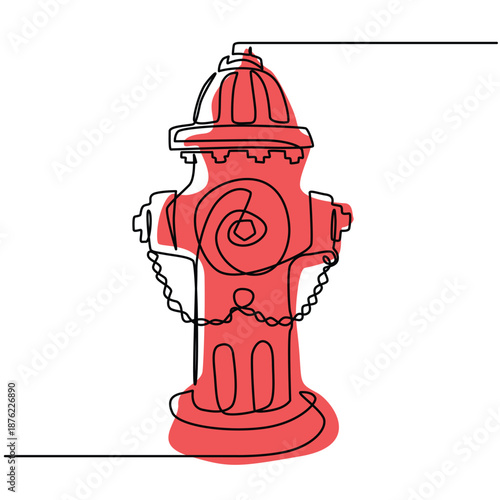 Water hydrant one line drawing. Water hydrant single line illustration. Water hydrant minimalist line art. Water hydrant vector art.