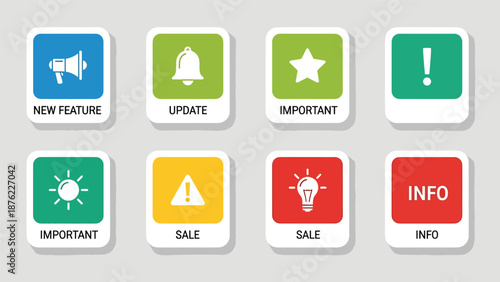 Notification Icon Set. Communication and Information