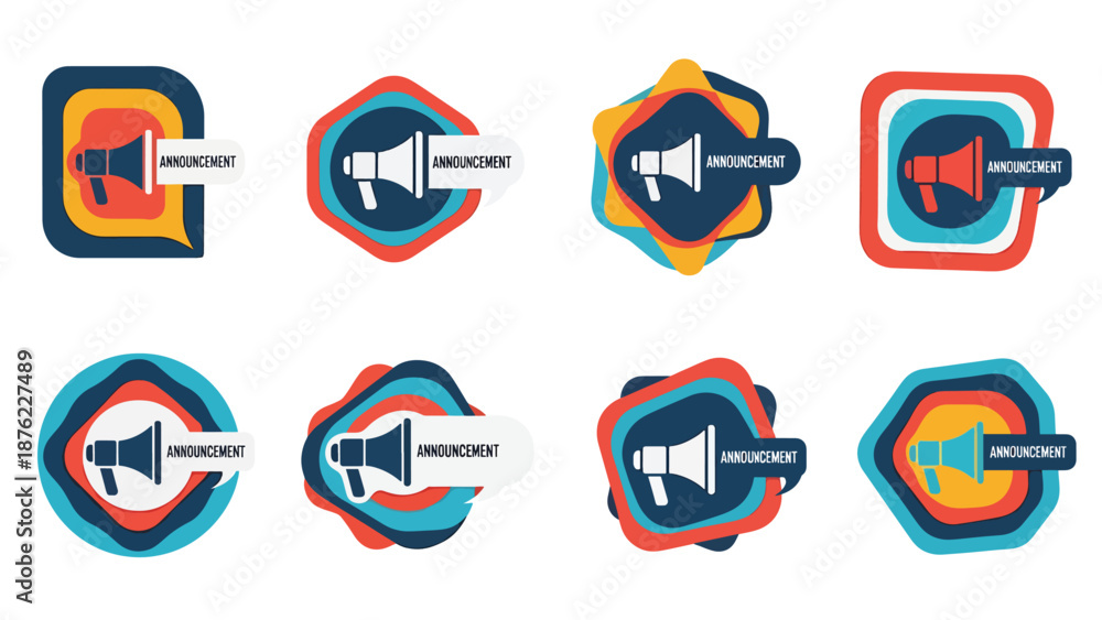 Fototapeta premium Megaphone Icon Set
