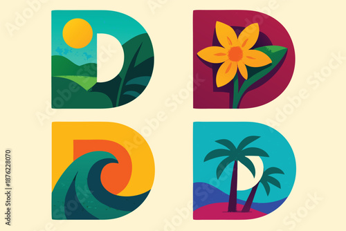 Typography of  D, d letter, 