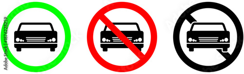 Traffic rules concept icons for urban navigation and road safety signage