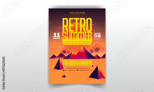 retro Event Flyer with Bold Retro Sparkle sundown Text Effect
