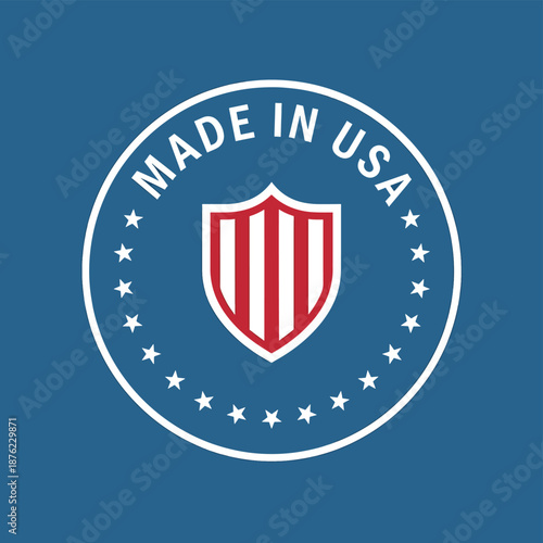 Made in USA Seal with Shield Emblem