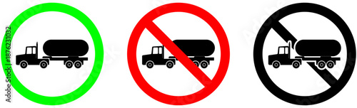 Tanker vehicle restriction and permission symbols for urban traffic safety