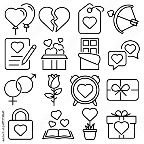 Love and Valentine Icon Set