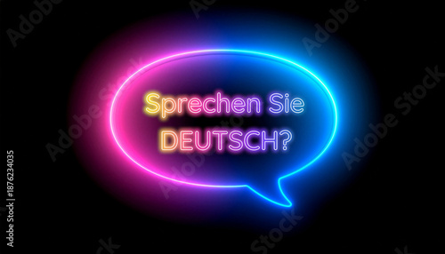 Bunte Sprechblase Sprechen Sie Deutsch