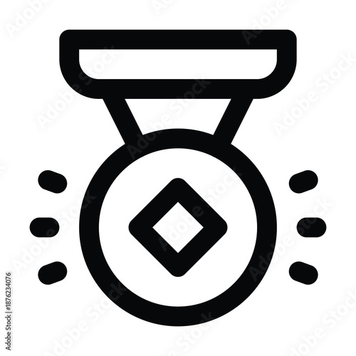 Traditional Chinese gong instrument outline icon vector illustration