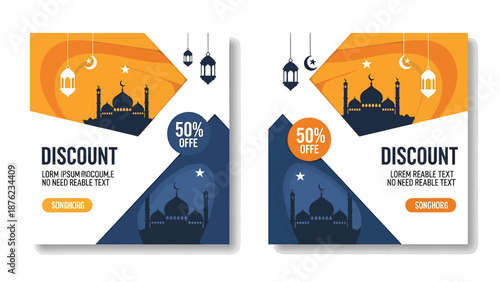 Colorful Sale and Discount Ribbon Banners Set