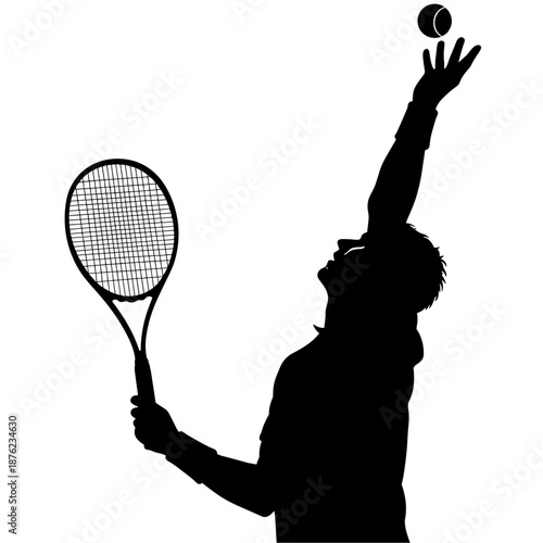 tennis player silhouette vector illustration