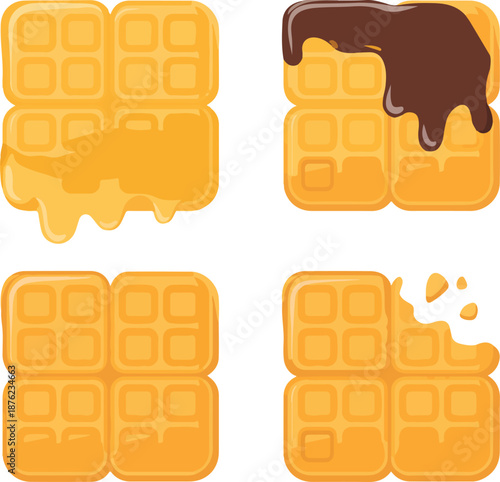 Square waffle vector illustration, waflle clip art, clip art waffle