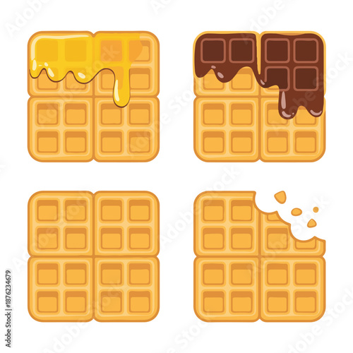 Square waffle vector illustration, waflle clip art, clip art waffle