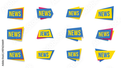 Colorful Sale and Discount Ribbon Banners Set