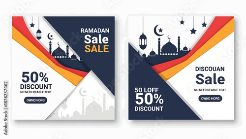 Colorful Sale and Discount Ribbon Banners Set