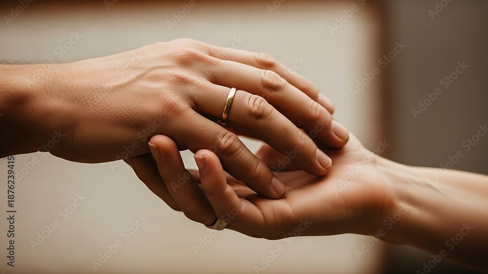 custom made wallpaper toronto digitalCouple Holding Hands with Wedding Rings.