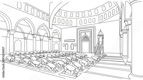 ancient architecture interior with columns and arches