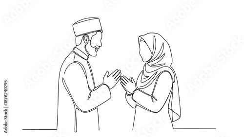 muslim couple in traditional clothes