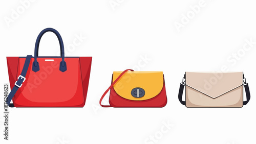 Three assorted bags displayed against a white background